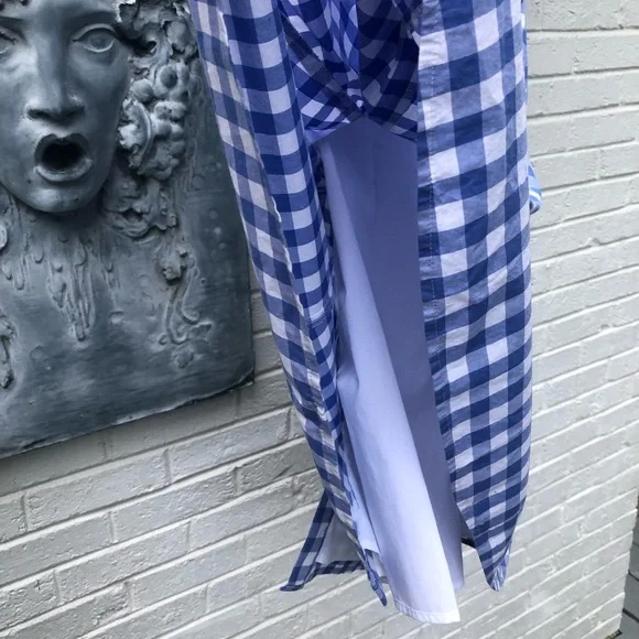 Talbots Blue Ruffled Smocked Midi Dress - Picture 7 of 14